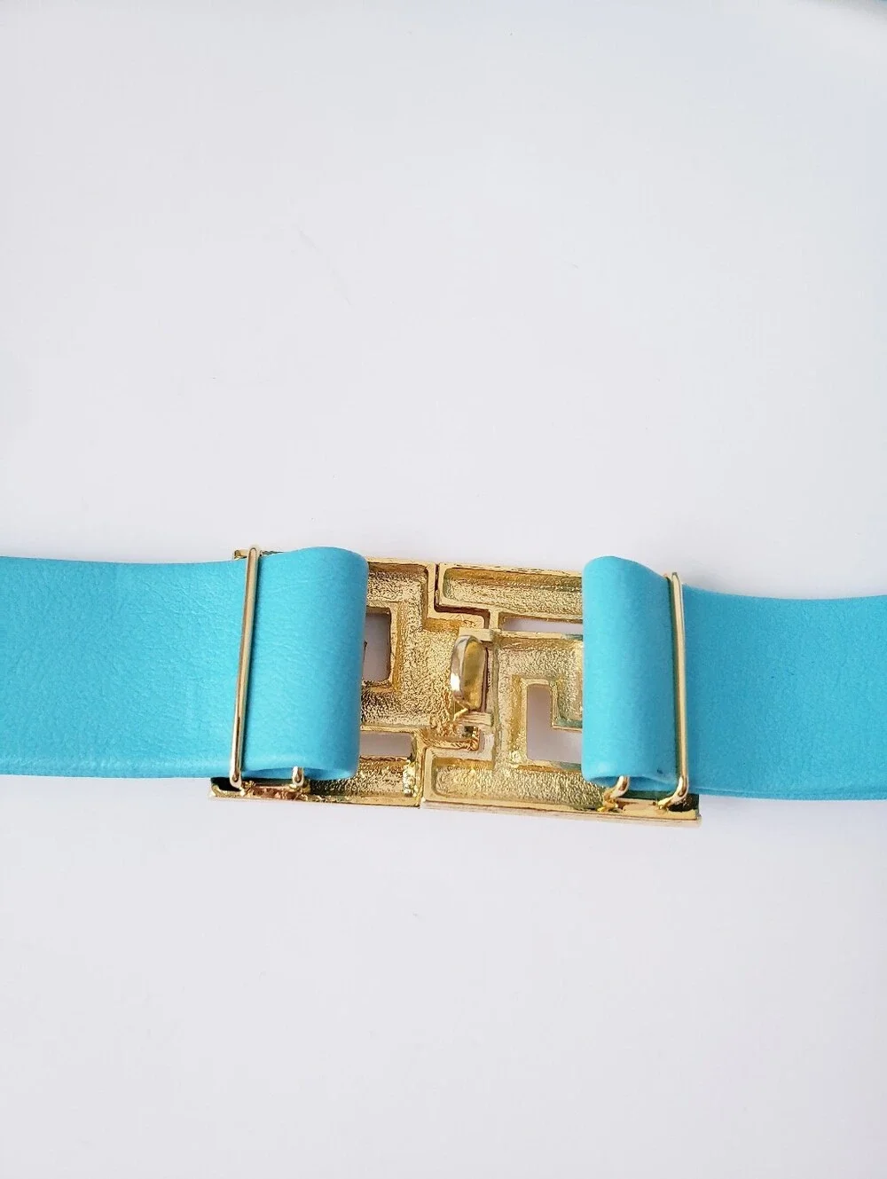 Vintage Blue Gold Adjustable Belt